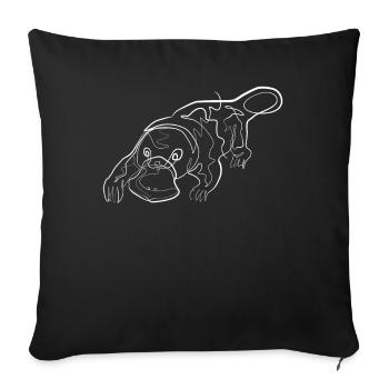 Platypus animal motif - one line drawing - Sofa pillowcase 17,3'' x 17,3'' (45 x 45 cm) - black - Front