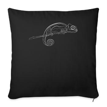 Motif d’animaux caméléon - Housse de coussin décorative 45 x 45 cm - noir - Devant