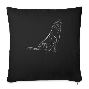 Wolf Husky Dog - Sofa pillowcase 17,3'' x 17,3'' (45 x 45 cm) - black - Front