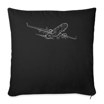 Airplane Pilot - Sofa pillowcase 17,3'' x 17,3'' (45 x 45 cm) - black - Front