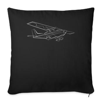 Avion de sport Pilote Avion - Housse de coussin décorative 45 x 45 cm - noir - Devant