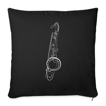 Saxophoniste saxophone musicien - Housse de coussin décorative 45 x 45 cm - noir - Devant
