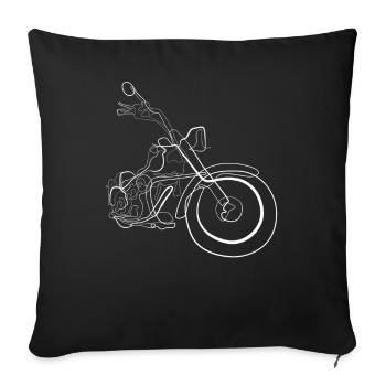Chopper Biker moto - Housse de coussin décorative 45 x 45 cm - noir - Devant