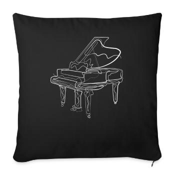 Piano Pianiste - Housse de coussin décorative 45 x 45 cm - noir - Devant