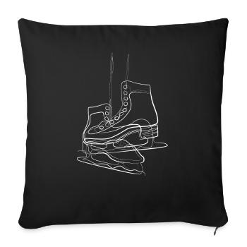 Patins à glace - Housse de coussin décorative 45 x 45 cm - noir - Devant