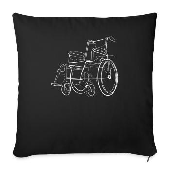 Rollstuhl Handicap - Sofakissenbezug 45 x 45 cm - Schwarz - Vorne