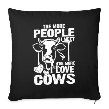 I Love Cows vache vache fermier Agriculteur Drôle d’humour - Housse de coussin décorative 45 x 45 cm - noir - Devant