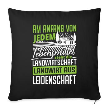 Landwirt Leidenschaft Lebensmittel Landwirtschaft - Sofakissenbezug 45 x 45 cm - Schwarz - Vorne