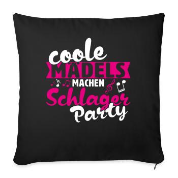 Schlagerparty Schlager - Sofa pillowcase 17,3'' x 17,3'' (45 x 45 cm) - black - Front