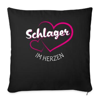 Schlager in the heart - Sofa pillowcase 17,3'' x 17,3'' (45 x 45 cm) - black - Front