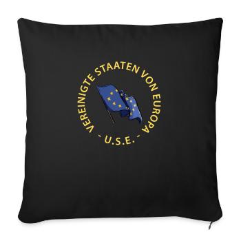 USE USE United States of Europe EU - Sofa pillowcase 17,3'' x 17,3'' (45 x 45 cm) - black - Front