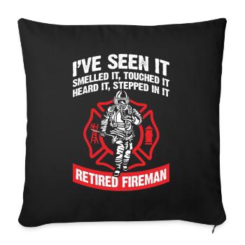 Firefighter Pension Retirement Pensioner Fire Brigade - Sofa pillowcase 17,3'' x 17,3'' (45 x 45 cm) - black - Front