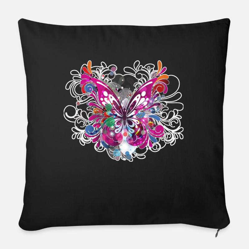 Schmetterling Schmetterling Züchter - Sofakissenbezug 45 x 45 cm - Schwarz