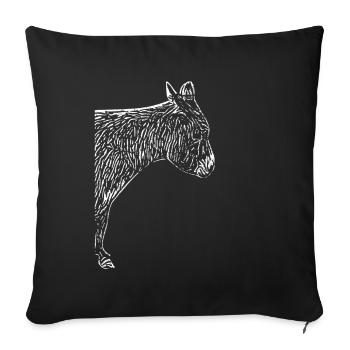 Cool donkey with Wuschelfell - Sofa pillowcase 17,3'' x 17,3'' (45 x 45 cm) - black - Front
