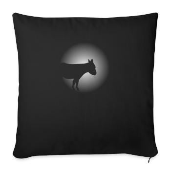 Sweet Donkey Moonlight Donkey Holder Gift - Sofa pillowcase 17,3'' x 17,3'' (45 x 45 cm) - black - Front