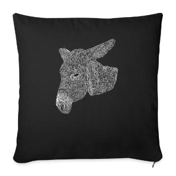 Donkey Head Donkey Holder Mule Owner Long Ear - Sofa pillowcase 17,3'' x 17,3'' (45 x 45 cm) - black - Front