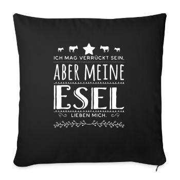 Witziger Spruch Esel Maultier Muli Geschenk - Sofakissenbezug 45 x 45 cm - Schwarz - Vorne