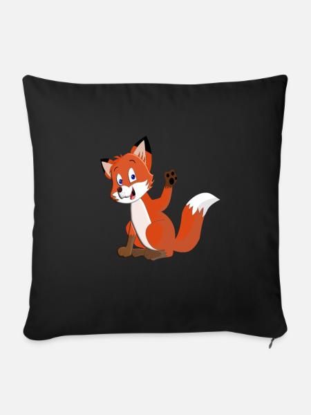 Fuchs - Sofakissenbezug 45 x 45 cm - Schwarz