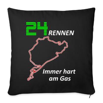 24 Stunden Rennen- Shirts für Frauen, Männer, Kids - Sofakissenbezug 45 x 45 cm - Schwarz - Vorne