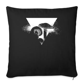 Mushroom - Sofa pillowcase 17,3'' x 17,3'' (45 x 45 cm) - black - Front