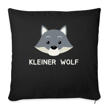 Wölfe Kleiner Wolf Rudel Wald Mystik Geschenk - Sofakissenbezug 45 x 45 cm - Schwarz - Vorne
