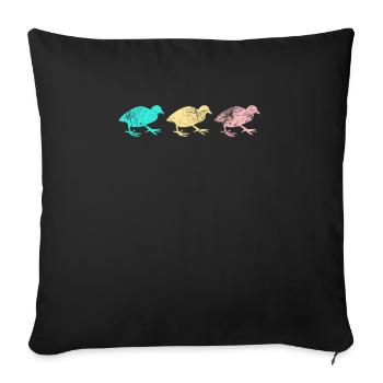 Cadeau mignon de caille de terre de caille naine - Housse de coussin décorative 45 x 45 cm - noir - Devant
