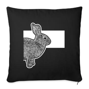 Lapins nains mignons Lapins Lapins - Housse de coussin décorative 45 x 45 cm - noir - Devant