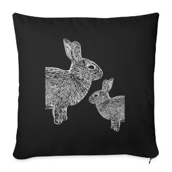 Lapin nain - Housse de coussin décorative 45 x 45 cm - noir - Devant