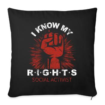 Protest activist - Sofa pillowcase 17,3'' x 17,3'' (45 x 45 cm) - black - Front