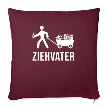 Ziehvater Bollerwagen | Papa Männergeschenk Vater - Sofakissenbezug 45 x 45 cm - Burgunderrot - Vorne