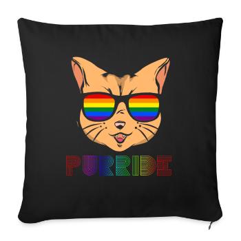 LGBT cat gift gay lesbian gay pride - Sofa pillowcase 17,3'' x 17,3'' (45 x 45 cm) - black - Front