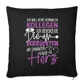 Aide aux personnes âgées Aide aux personnes âgées Aide soignante - Housse de coussin décorative 45 x 45 cm - noir - Devant
