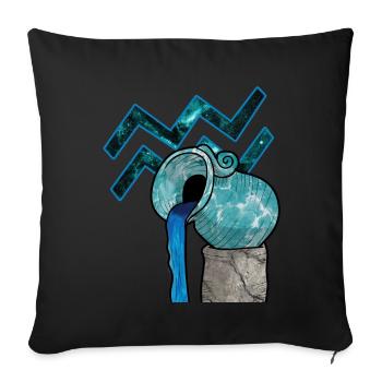 Aquarius Zodiac Sign Aquarius Gift T-Shirt - Sofa pillowcase 17,3'' x 17,3'' (45 x 45 cm) - black - Front