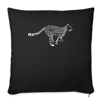 Leopard Cat Zoo Safari Africa Nature Predator - Sofa pillowcase 17,3'' x 17,3'' (45 x 45 cm) - black - Front