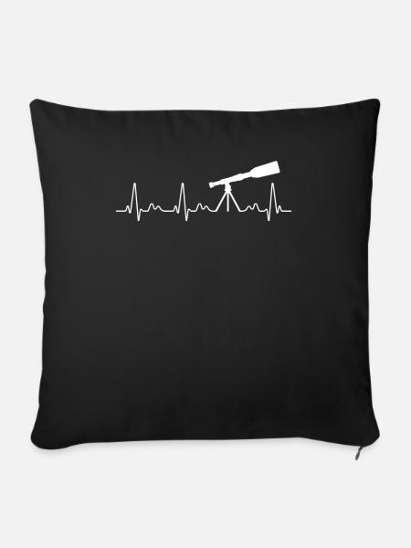 Herzschlag Weltall Sonnensystem Teleskop Geschenk - Sofakissenbezug 45 x 45 cm - Schwarz