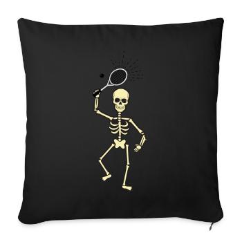 Chemise cadeau squelette squash - Housse de coussin décorative 45 x 45 cm - noir - Devant
