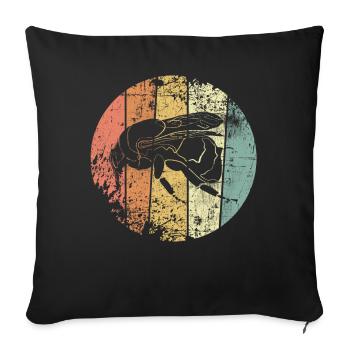 Bourdon retro - Housse de coussin décorative 45 x 45 cm - noir - Devant