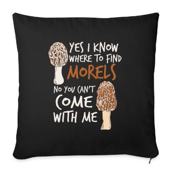 Morcheln Trüffel Pilz Sammler Geschenk - Sofakissenbezug 45 x 45 cm - Schwarz - Vorne