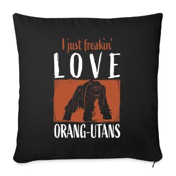 Singe orang-outan - Housse de coussin décorative 45 x 45 cm - noir - Devant