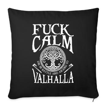 Fuck Calm - Viking Battle Valhalla Axe - Housse de coussin décorative 45 x 45 cm - noir - Devant