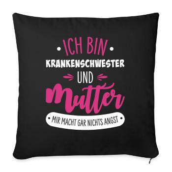 Infirmière Maman - Housse de coussin décorative 45 x 45 cm - noir - Devant
