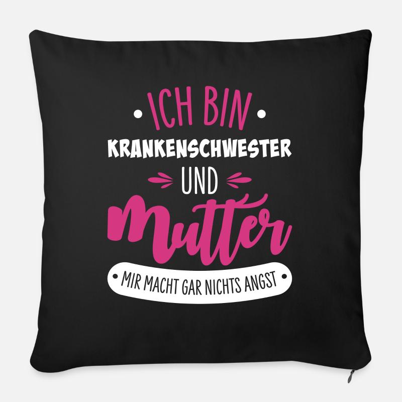 Krankenschwester Mama - Sofakissenbezug 45 x 45 cm - Schwarz