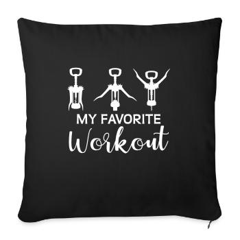 My Favorite Workout - Sofa pillowcase 17,3'' x 17,3'' (45 x 45 cm) - black - Front