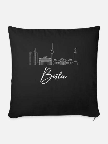 Berlin Berlin Berlin Skyline - Sofakissenbezug 45 x 45 cm - Schwarz