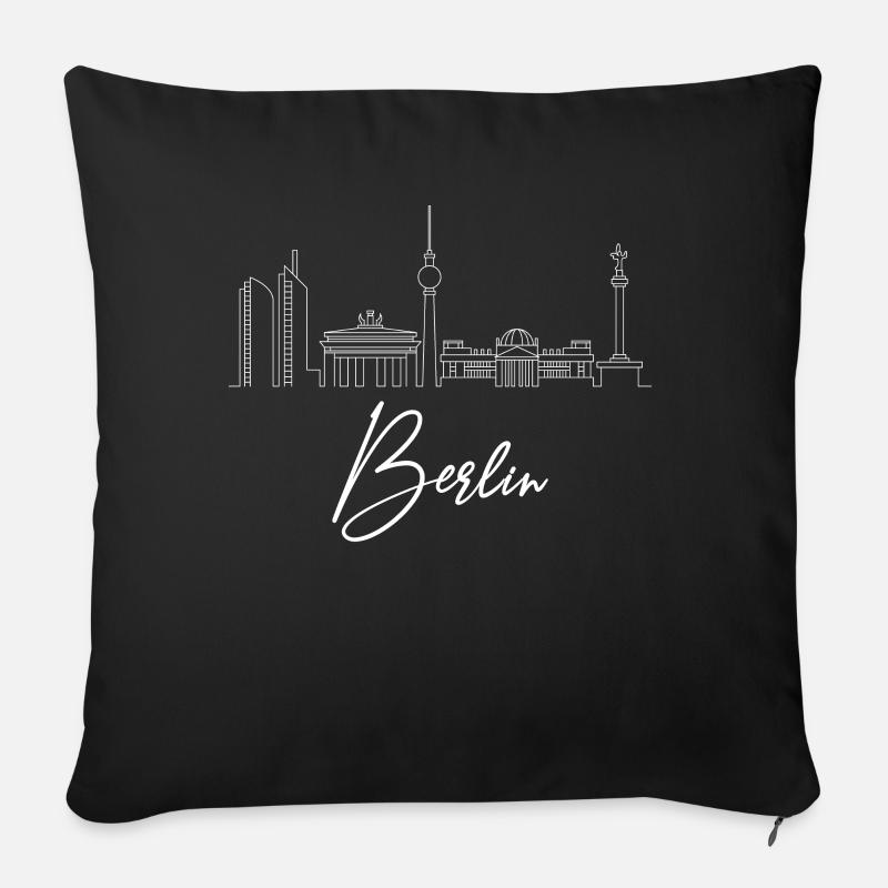 Berlin Berlin Berlin Skyline - Sofakissenbezug 45 x 45 cm - Schwarz