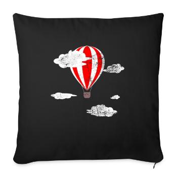 Montgolfière Ballon Nuages Cadeau - Housse de coussin décorative 45 x 45 cm - noir - Devant