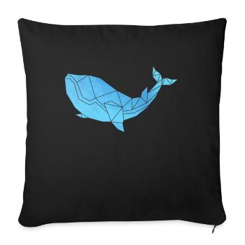 Whale Origami Sea Animal Protection Save the whales - Sofa pillowcase 17,3'' x 17,3'' (45 x 45 cm) - black - Front