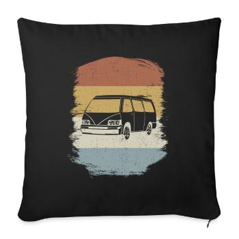 Retro Campervan Vintage Caravan Camping Van - Sofakissenbezug 45 x 45 cm - Schwarz - Vorne