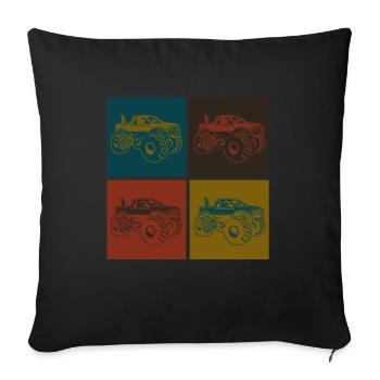 Monster Truck - Housse de coussin décorative 45 x 45 cm - noir - Devant