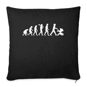 Evolution des Afro Vater mit Baby Witzig Eltern - Sofakissenbezug 45 x 45 cm - Schwarz - Vorne